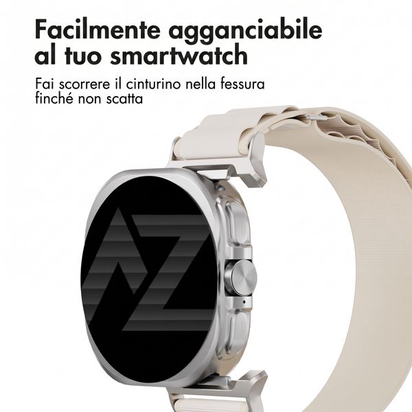 Accezz Bracelet en nylon Alpine Samsung Galaxy Watch Ultra 2 (2026) / Ultra (2024/2025) - Lumière stellaire