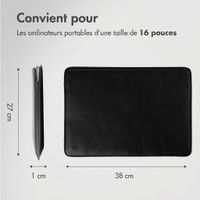 Accezz Leather Pochette ordinateur Apple MacBook 16 pouces - Noir