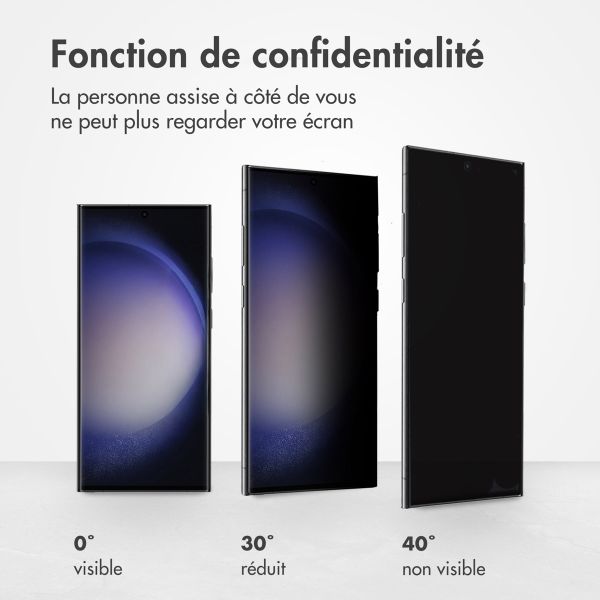 Accezz Protection d'écran en verre trempé Privacy Samsung Galaxy S23 Ultra