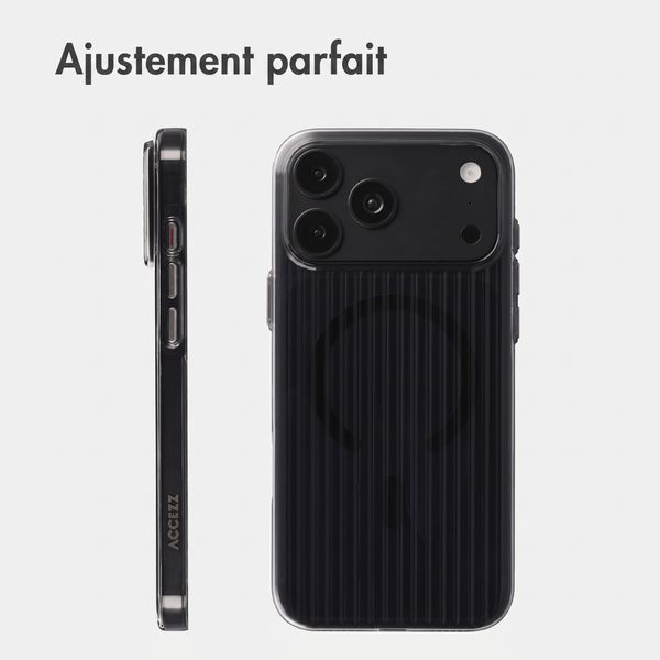 Accezz Coque arrière Lite avec MagSafe | Fluted | Apple iPhone 18 Pro Max / 17 Pro Max - Noir