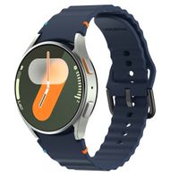 imoshion Bracelet Wave en silicone Samsung Galaxy Watch 4 / 5 / 6 / 7 / FE (20 mm) - Bleu foncé