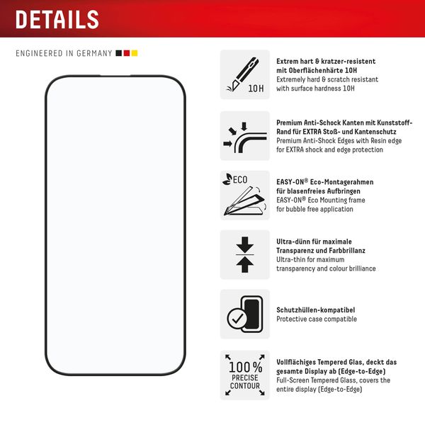 Displex Protection d'écran en verre trempé Real Glass Apple iPhone 16