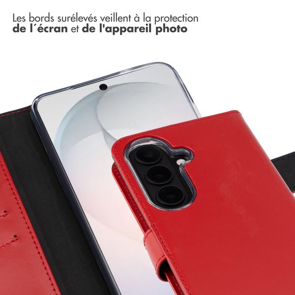 Selencia Étui portefeuille en cuir véritable Samsung Galaxy S26 - Rouge
