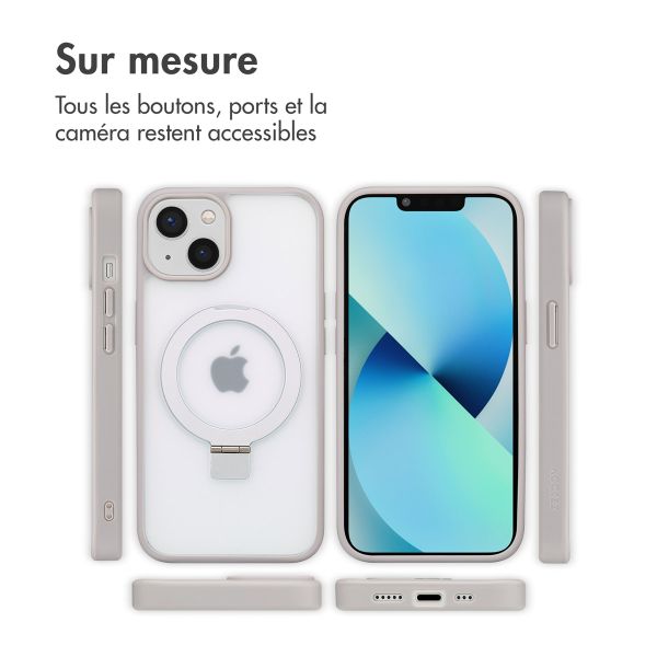 Accezz Coque Ring Stand avec MagSafe Apple iPhone 13 - Gris