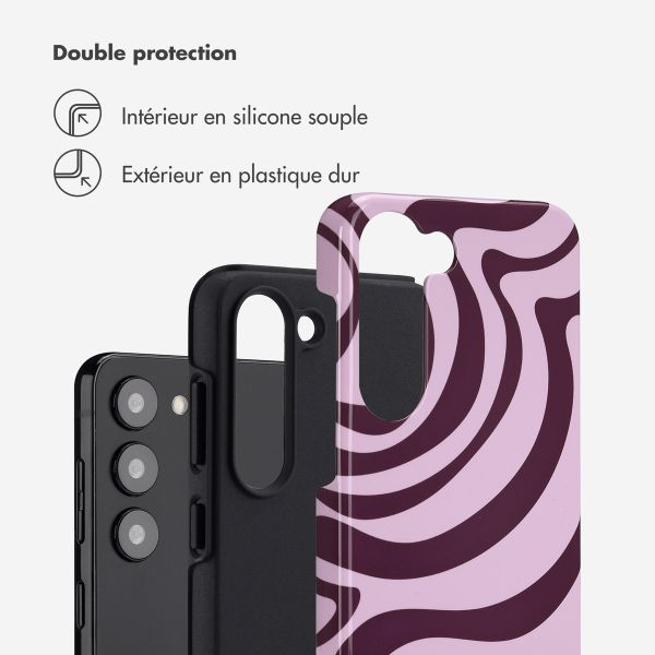 Selencia Coque arrière Vivid Samsung Galaxy S23 - Wavy Swirl Pink Plum