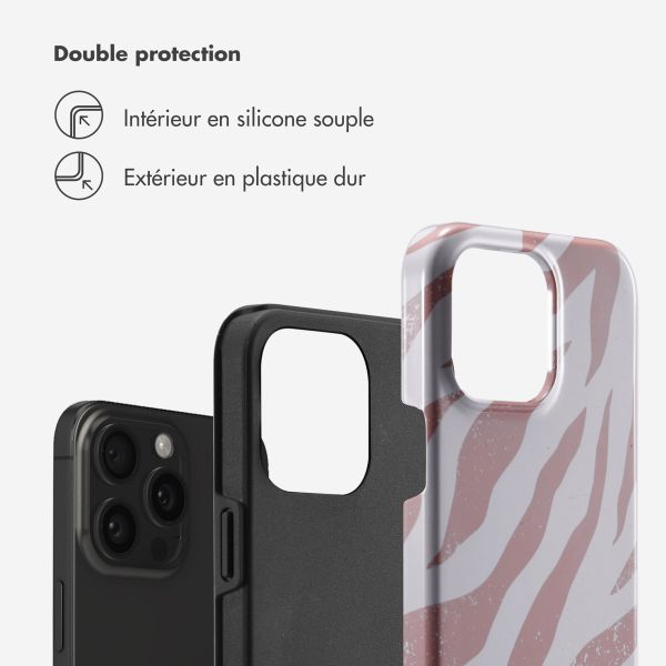 Selencia Coque arrière Vivid Apple iPhone 15 Pro Max - Colorful Zebra Old Pink
