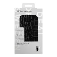 iDeal of Sweden Magnet Wallet+ Étui portefeuille Apple iPhone 18 Pro / 17 Pro - Black Croco