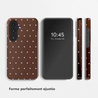 Selencia Coque arrière Vivid avec MagSafe Samsung Galaxy S26 FE - Happy Dots Chocolate