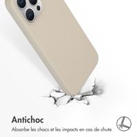 Accezz Coque Liquid Silicone avec MagSafe Apple iPhone 15 Pro Max - Stone