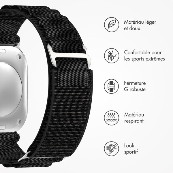 Accezz Bracelet en nylon Alpine Apple Watch | 38/40/41/42 mm - Noir
