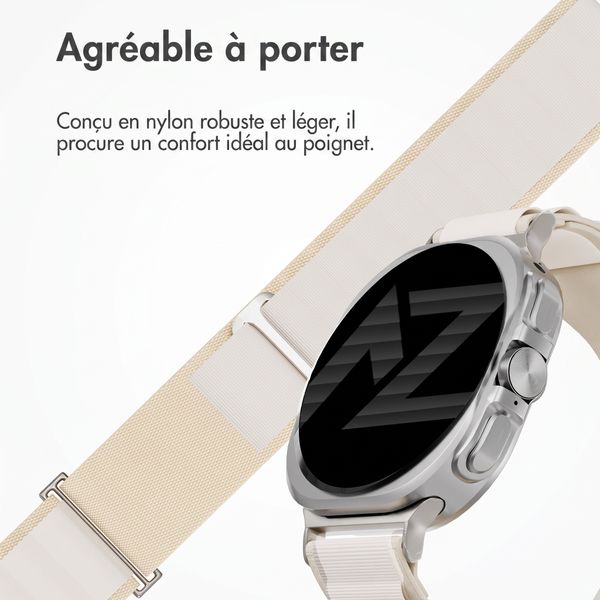 Accezz Bracelet en nylon Alpine Samsung Galaxy Watch Ultra 2 (2026) / Ultra (2024/2025) - Lumière stellaire