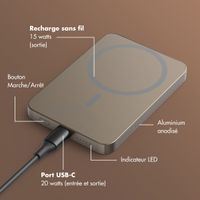 Selencia Powerbank Vivid 5 000 mAh - MagSafe et Qi - Desert Gold / Leopard