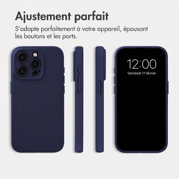 Accezz Coque Grip avec MagSafe Apple iPhone 15 Pro - Bleu foncé