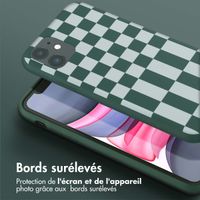 Selencia Coque design en silicone avec cordon amovible Apple iPhone 11 - Irregular Check Green