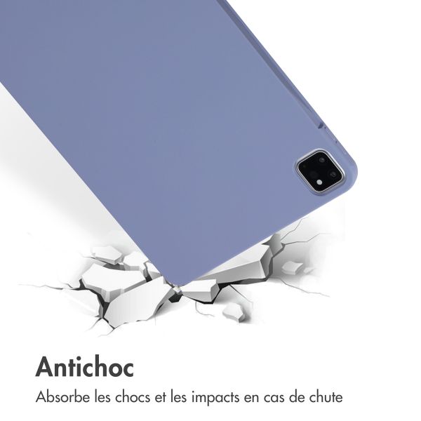 Accezz Coque Liquid Silicone avec porte-stylet Apple iPad Pro 11 (2022 / 2021 / 2020 / 2018) - Lila