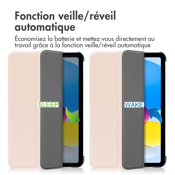 imoshion Coque tablette Trifold Apple iPad 11 (2025) 11 pouces A16 / iPad 10 (2022) 10.9 pouces - Beige