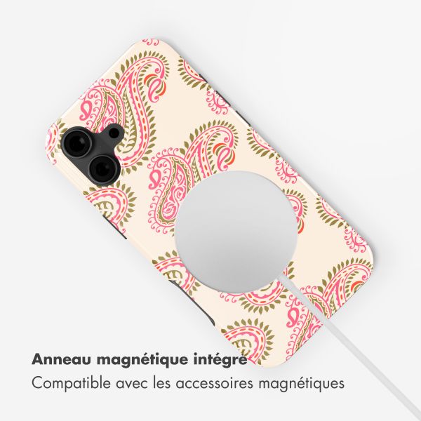 Selencia Coque arrière Vivid avec MagSafe Apple iPhone 16 - Paisley Blush