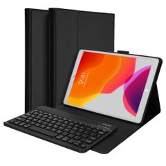 Accezz Étui de tablette portefeuille Bluetooth Clavier Apple iPad 9 (2021) 10.2 pouces / iPad 8 (2020) 10.2 pouces / iPad 7 (2019) 10.2 pouces - AZERTY / FR - Noir
