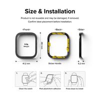 Ringke Style de lunette Apple Watch 7 / 8 / 9 - 45 mm - Hairline Plain Silver