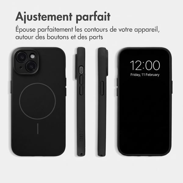 Accezz Coque Grip avec MagSafe Apple iPhone 15 - Noir