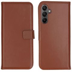 Selencia Étui portefeuille en cuir véritable Samsung Galaxy A15 (5G/4G) - Marron clair