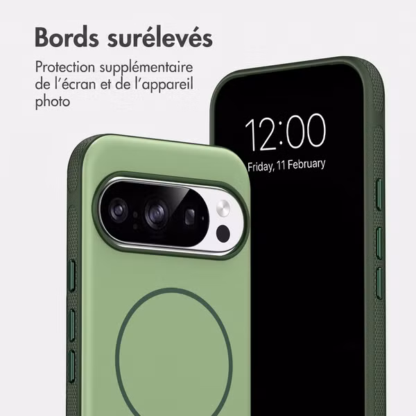 imoshion Coque arrière Color avec Thin MagSafe Ring Google Pixel 11 / 11 Pro / 10 / 10 Pro - Vert foncé