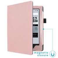 imoshion Étui de liseuse portefeuille en cuir végan Kobo Aura H2O - Rose Doré