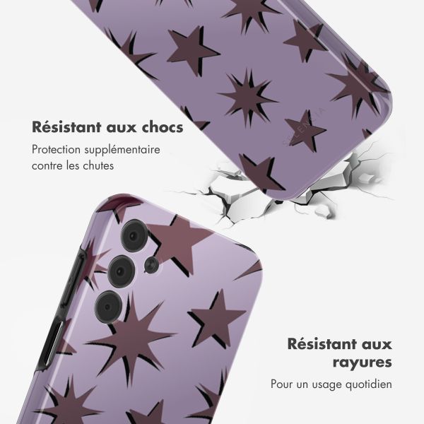Selencia Coque arrière Vivid Samsung Galaxy A15 (5G/4G) - Stars Plum Lilac