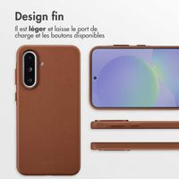 Accezz Coque arrière en cuir avec MagSafe Samsung Galaxy A36 / A56 - Sienna Brown