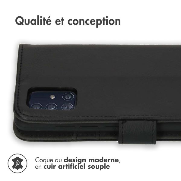 imoshion Étui de télephone portefeuille de luxe Samsung Galaxy A51 - Noir
