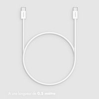 imoshion Câble Tressé USB-C vers USB-C 60 W - Lot de 2 - 0,5 mètre - Blanc
