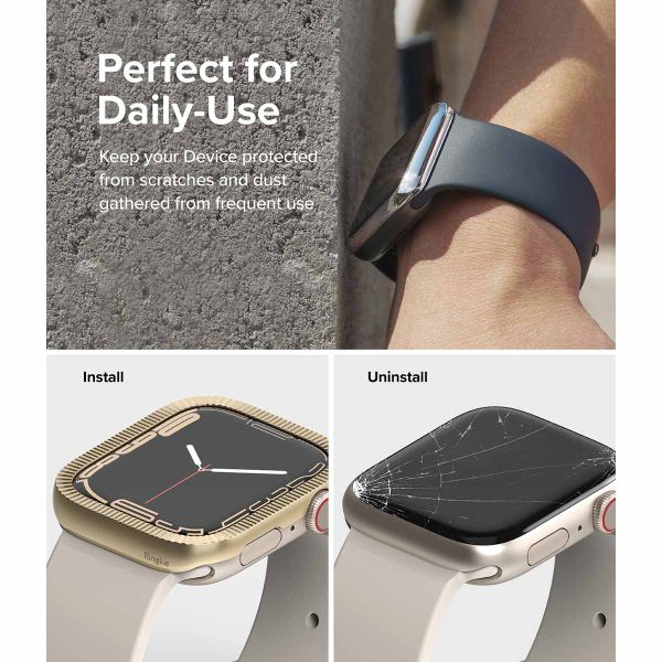Ringke Style de lunette Apple Watch 7 / 8 / 9 - 45 mm - Matte Curve Gold