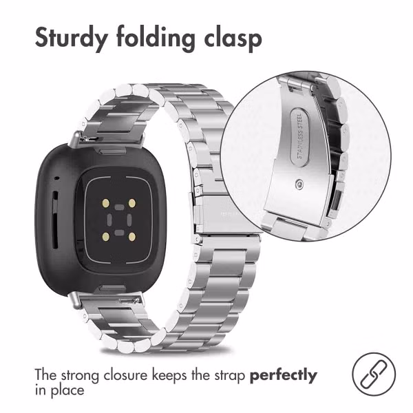 imoshion Bracelet en acier Fitbit Versa 4 / 3 / Sense (2) - Argent