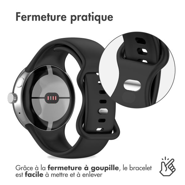 imoshion Bracelet en silicone⁺ Google Pixel Watch / Watch 2 / Watch 3 / Watch 4 (41 mm) - Taille L - Noir