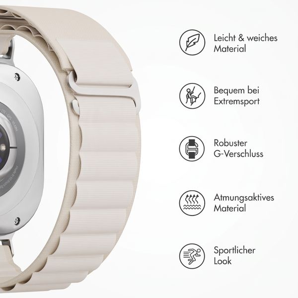Accezz Bracelet en nylon Alpine Samsung Galaxy Watch Ultra 2 (2026) / Ultra (2024/2025) - Lumière stellaire