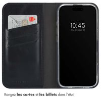 Selencia Étui portefeuille en cuir véritable Apple iPhone 16 Pro Max - Noir