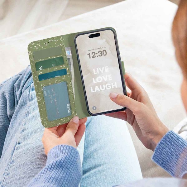 imoshion Étui de télephone portefeuille Design Samsung Galaxy A55 - Green Flowers