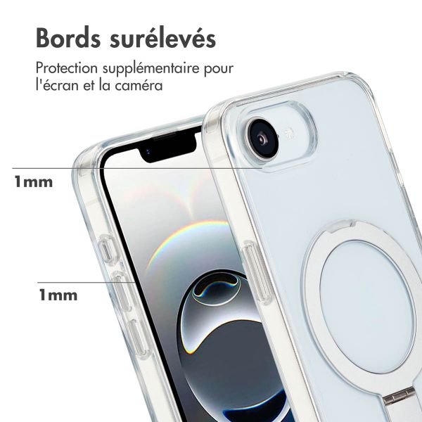 Accezz Coque Ring Stand avec MagSafe Apple iPhone 17e / 16e - Transparent