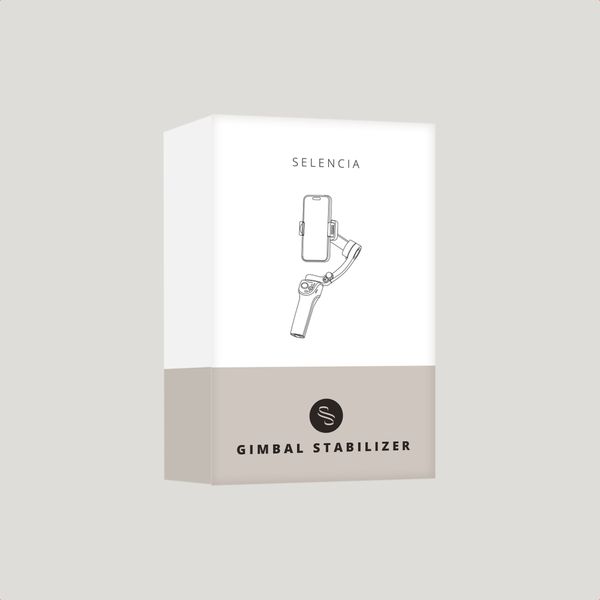 Selencia Stabilisateur Gimbal avec éclairage LED - Suivi intelligent - Trépied - Cosy Grey