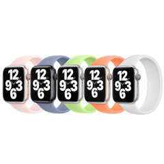 Apple 5 Pack Bracelet Boucle unique en Silicone Apple Watch | 38/40/41/42 mm - Taille 5 - Light Pink/ Winter Blue/ Sprout Green/ Orange Sorbet/ White