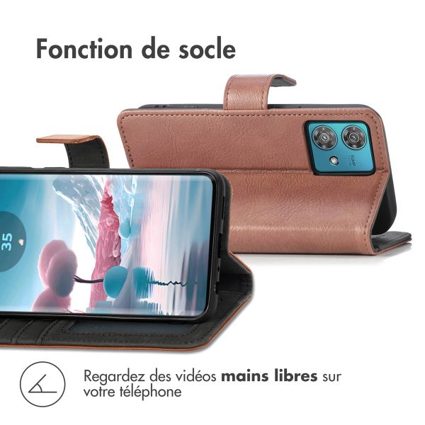 imoshion Étui de télephone portefeuille de luxe Motorola Edge 40 Neo - Marron