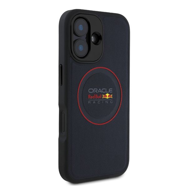 Red Bull Racing Coque en cuir PU maillé MagSafe Apple iPhone 16 - Navy