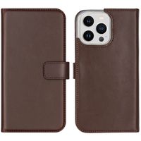 Selencia Étui portefeuille en cuir véritable Apple iPhone 14 Pro Max - Marron