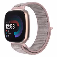 imoshion Bracelet en nylon Fitbit Versa 4/ 3 / Sense (2) - Rose