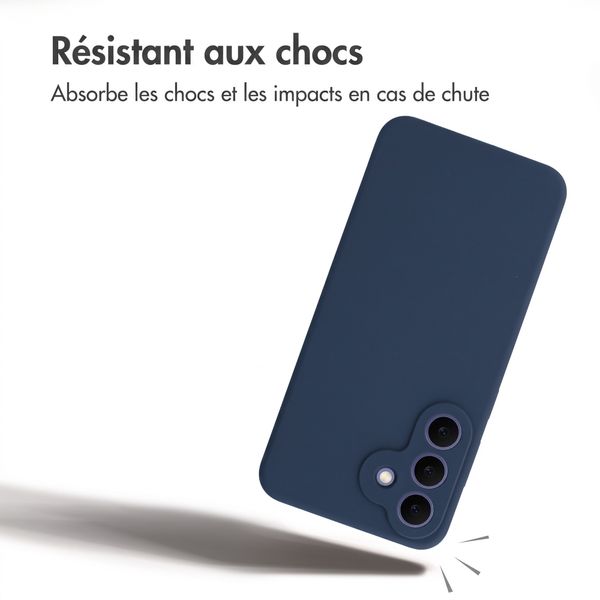 Accezz Coque Liquid Silicone avec MagSafe Samsung Galaxy S26 FE - Bleu foncé