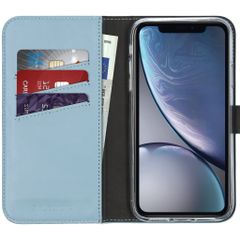 Selencia Étui portefeuille en cuir véritable Apple iPhone Xr - Air Blue