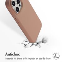 Accezz Coque Liquid Silicone avec MagSafe Apple iPhone 15 Pro - Marron clair