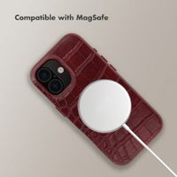 Selencia Coque arrière Croco avec MagSafe Apple iPhone 16 - Burgundy