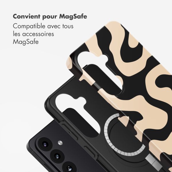 Selencia Coque arrière Vivid avec MagSafe Samsung Galaxy S26 - Art Wave Black
