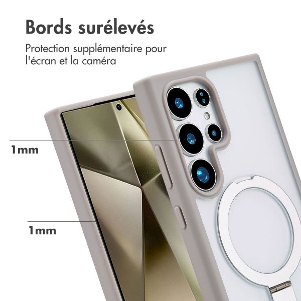 Accezz Coque Ring Stand avec MagSafe Samsung Galaxy S24 Ultra - Gris